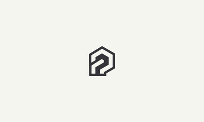 initial letter P simple monogram logo design vector illustration