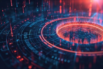 An abstract image showcasing a circle in the center of a dark background, A circular diagram showing different sectors of the stock market, AI Generated