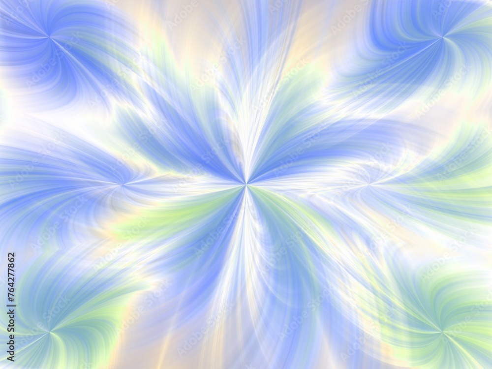 Poster background with effect of rays in motion, lines curves, waves, bends, lights, blur and depth in past