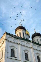 Domes with crosses on an Orthodox church