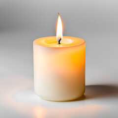 Fototapeta na wymiar burning candle on a white background