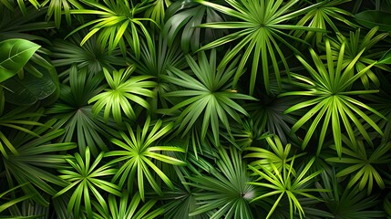 green tropical leaves top view. Floral background