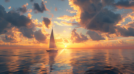 A Serene Sunrise: The Embrace of Solitude and Predawn Tranquility in the Ocean