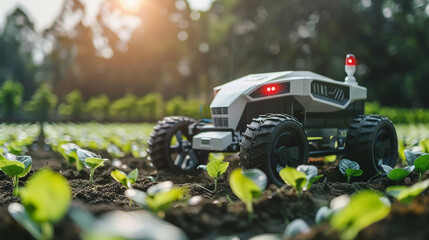 Agriculture robotic and autonomous car working in smart farm, Future 5G technology