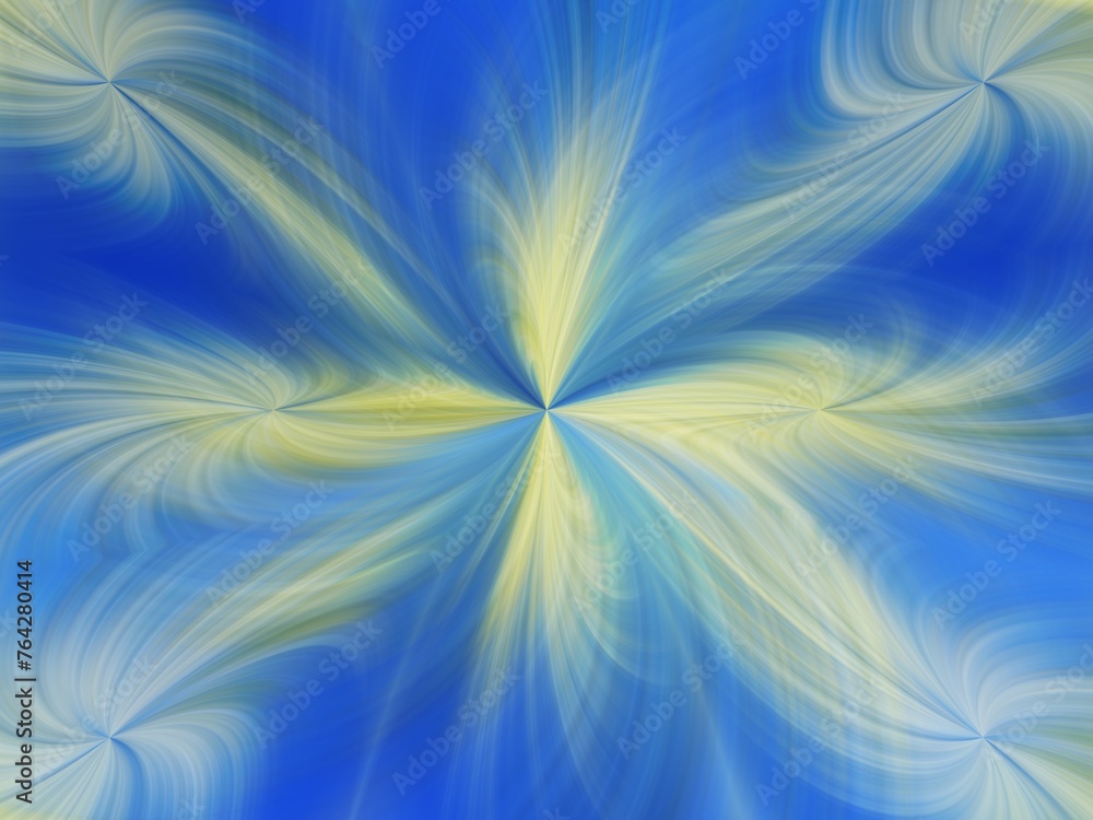 Poster background with effect of rays in motion, lines curves, waves, bends, lights, blur and depth with bl