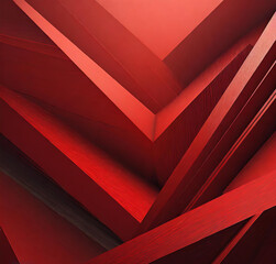 illustration featuring a saturated red geometric background