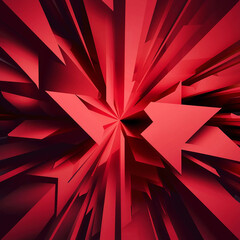 illustration featuring a saturated red geometric background