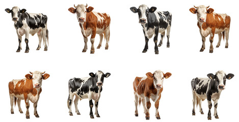Set Of Cows With Transparent Background, Animals