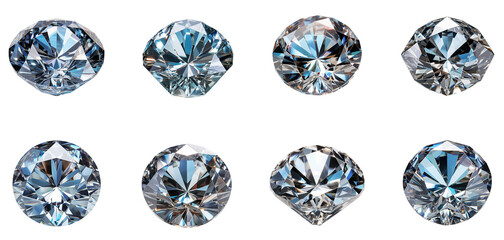 Set Of Diamonds With Transparent Background, Jewelry