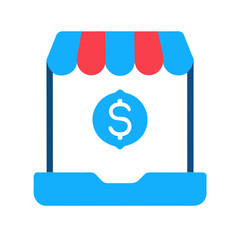 Online business transaction and shop icon vector elemant illustration