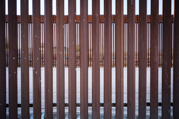 The US border wall between Yuma Arizona and Los Algodones Mexico.