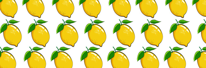 Seamless pattern with fresh lemon fruit. Modern design for print, wrapping paper, textile, fabric, wallpaper, texture.