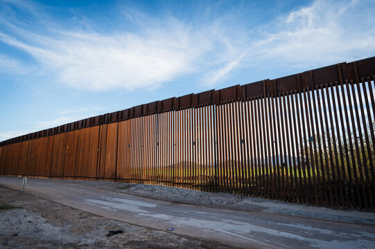 The US border wall between Lukeville Arizona and Sonoyta Mexico.