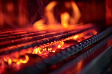 Glowing Heat: Grill Bars Caught in Flames