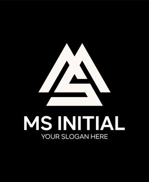initial MS idea vector logo design
