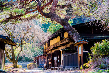 Magome, Japan - March 20 2016: A teahouse in Magome Juku ancient post road in Japan