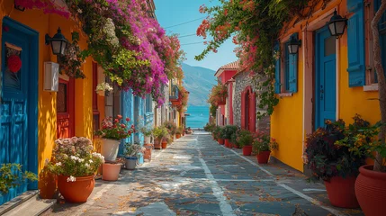 Wandaufkleber  Colourful streets of Greece. © Janis Smits