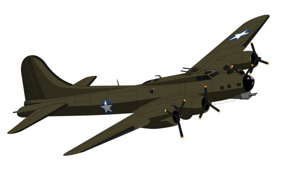 USA World War II B-17 Heavy Bomber Vector 