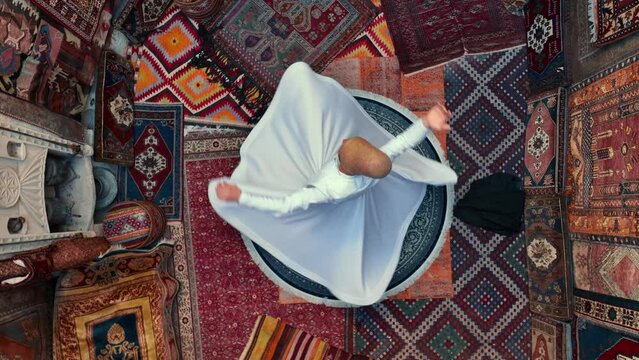 Aerial view of Sufi Whirling Dervish, Turkey	
