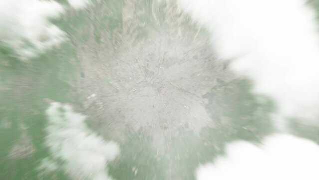 Earth zoom in from space to Namangan, Uzbekistan. Followed by zoom out through clouds and atmosphere into space. Satellite view. Travel intro. Images from NASA