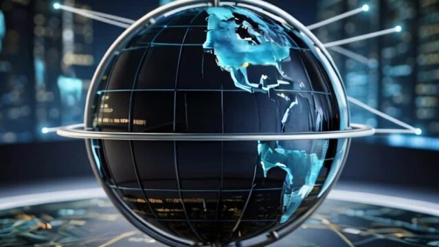 world globe, digital globe, earth spinning, global connection