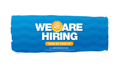 we are hiring banner layout design, vector illustration