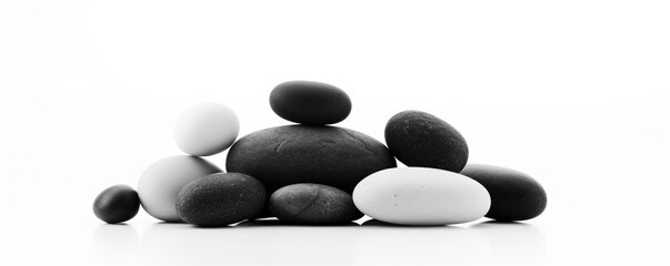 Spa pebbles or stones isolated . Stones on white background.