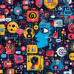 Obraz premium Craft an engaging visual representation from a worms-eye view, depicting a society in harmony with advanced innovations Delve into the concept of a future where creativity and progressive ideas pave t