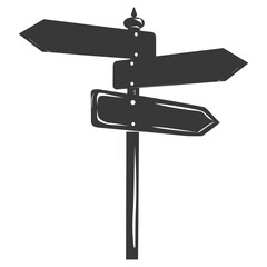 Silhouette steel directional signboard black color only