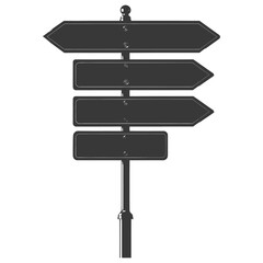 Silhouette steel directional signboard black color only