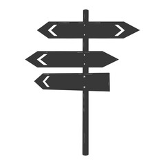 Silhouette steel directional signboard black color only
