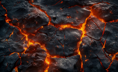 Cracking stone slab and lava. Dynamic Background for Product Advertising.