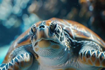 Fotobehang Sea Turtle Swimming in Coral Reef © Landscape Planet