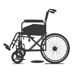 Fototapeta na wymiar Silhouette wheelchair black color only