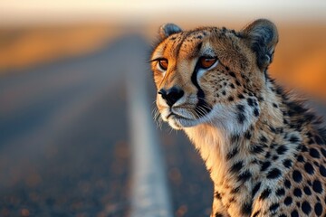 Intense Gaze of a Wild Cheetah, Close-Up Portrait