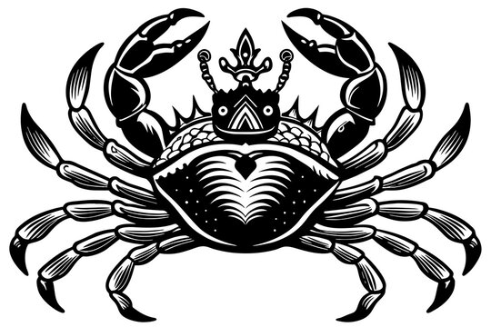 King crab silhouette vector art illustration