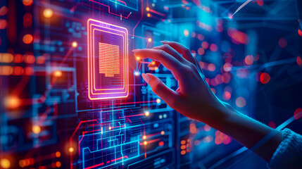 Futuristic Technology in Action, Digital Innovation, Business and Science Concept