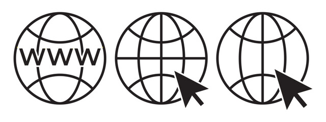 world web icon www earth globe icons . website icon for contact icons. web icon stock vector illustration flat design isolated on white background in eps 10.