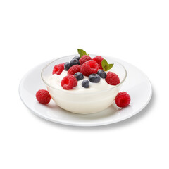 yogurt with berries and mint