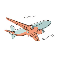 drawing illustration of airplane