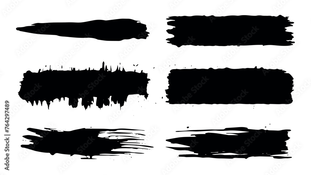 Poster grunge vector brush. abstract black spots on a white background. templates for the destruction of te
