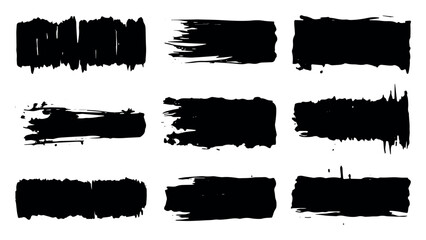 Grunge vector brush. Abstract black spots on a white background. Templates for the destruction of text and print. Isolated lines, Set of paint brush stroke. Artistic ink splatter and design element