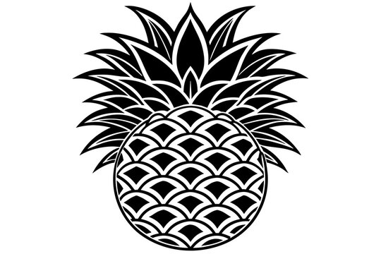 ornament pineapple graphic silhouette vector art illustration