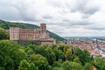 Fototapeta na wymiar Heidelberg, landscape, sky, view, town, river, panorama, city, nature, travel, hill, countryside, europe, mountain, clouds, green, valley, village, forest, panoramic, trees, rural, summer, lake, water