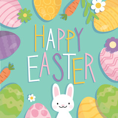 happy easter cards with bunny cute adorable