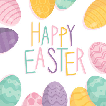 happy easter cards with easter eggs