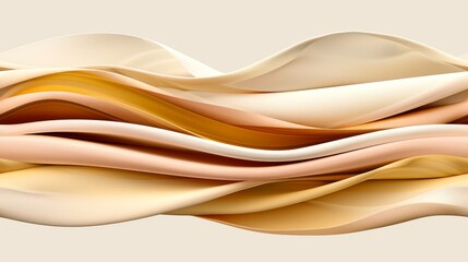 Obraz premium a computer generated image of a wave of white, brown, and beige colors on a beige background with a neutral background.