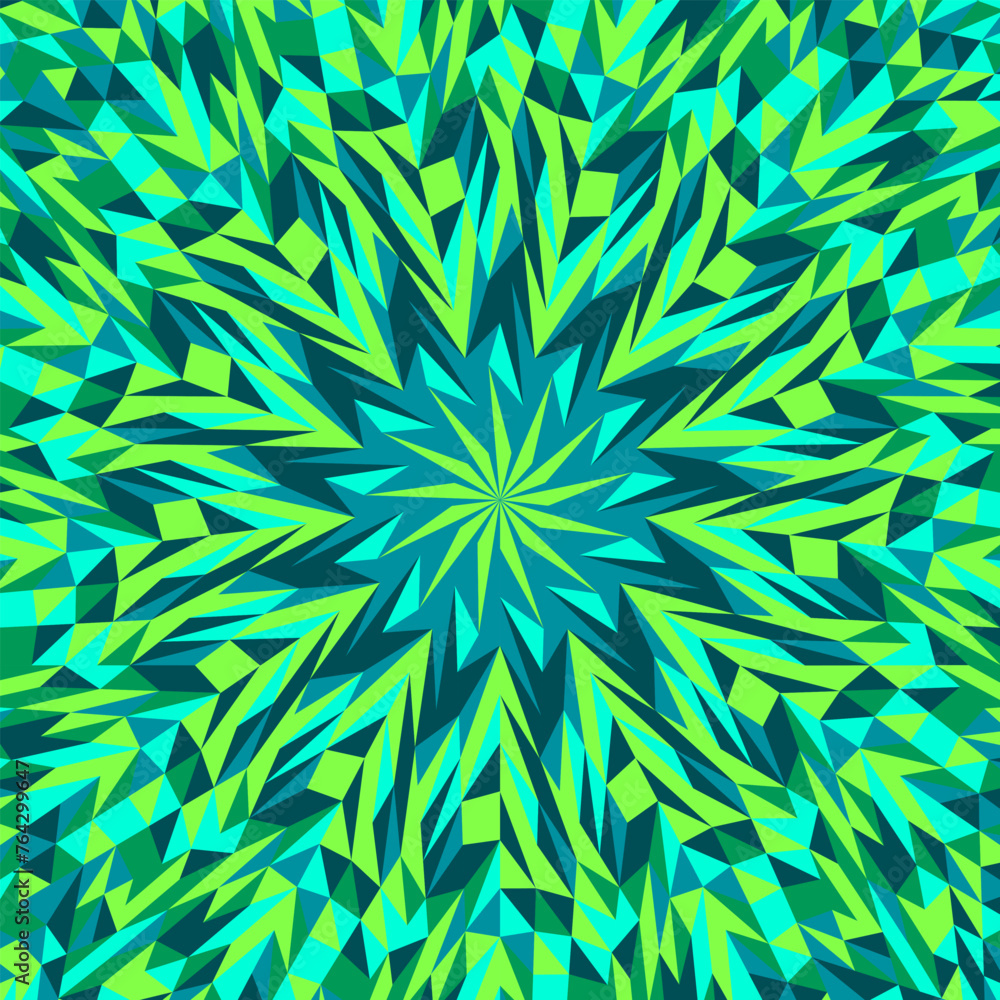 Poster geometrical dynamic tile mosaic pattern background - circular abstract psychedelic hypnotic colorful