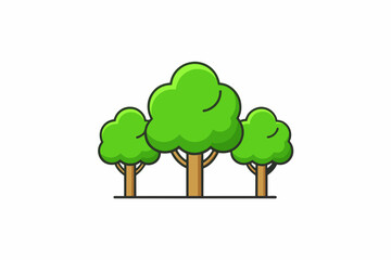 tree set vector illustration