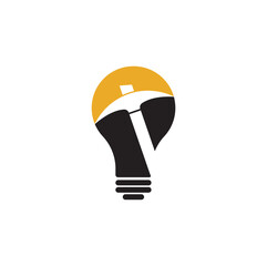 Mining bulb shape concept Logo Design. Mining industry logo design template	